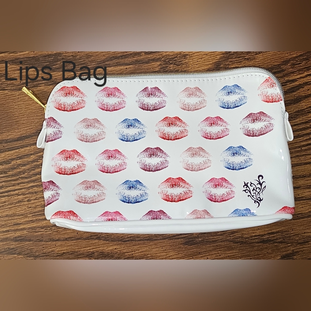 Younique Cosmetic Bag with Lips Print - New